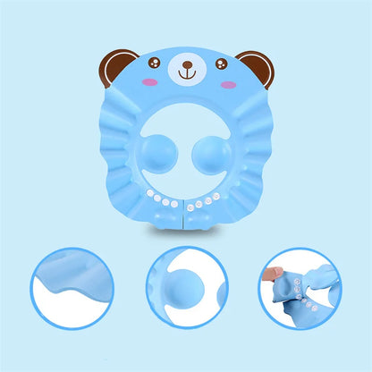 Adjustable Soft Cap for Baby Shower, Hair Washing Hat with Ear Protection, Safe Shampoo Bathing Head Cover for Children